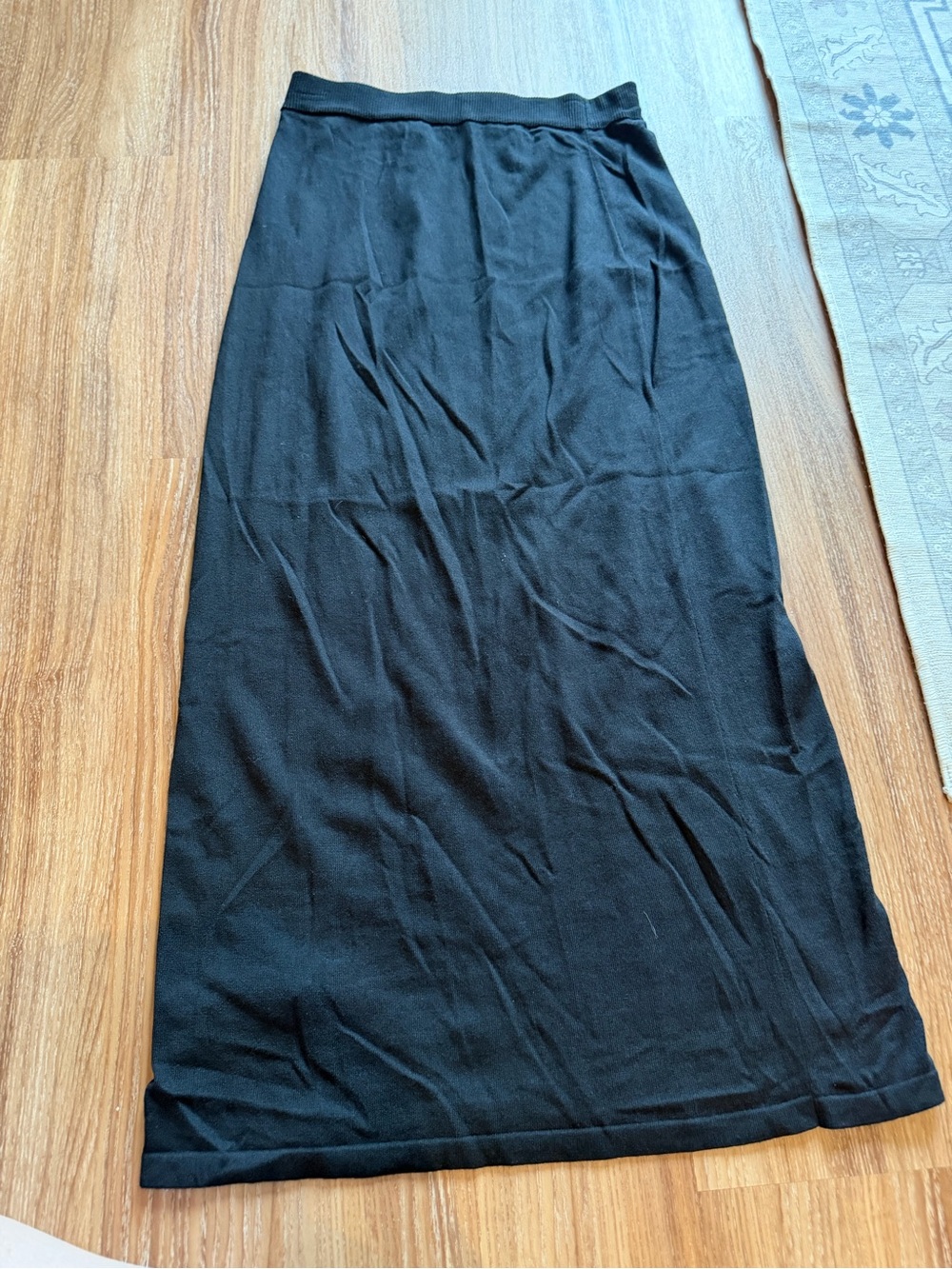 Peruvian Connection Black Maxi Skirt with Clean Straight Silhouette